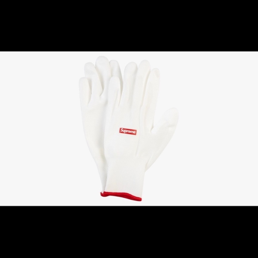 Supreme White Rubberized Gloves - image 2